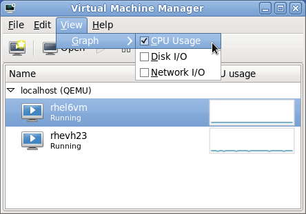 Selecting CPU usage